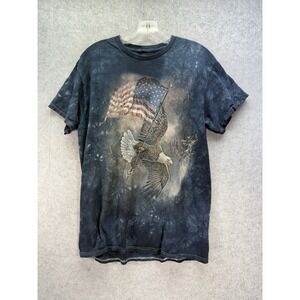 The Mountain Men's Bald Eagle American Flag Graphic Print T Shirt Size Medium